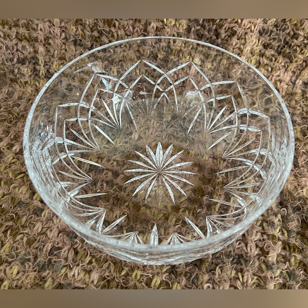 Vintage Bowl, Centerpiece Serving Heavy Lead, Crystal Cut Glass Stunning Sparkle